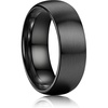 image:imageORAZIO Stainless Steel Wedding Rings for Men Women 6mm 8mm Mens Wedding Band SliverBlackGold Plated Brushed Matte Finish Surface High Polish Edge Mens Rings Engagement Promise Ring Comfort Fit 614Black8MM