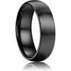 image:imageORAZIO Stainless Steel Wedding Rings for Men Women 6mm 8mm Mens Wedding Band SliverBlackGold Plated Brushed Matte Finish Surface High Polish Edge Mens Rings Engagement Promise Ring Comfort Fit 614Black6MM