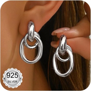 image:imageORAZIO 14K Gold Plated 925 Sterling Silver Posts Knot Statement Earrings for Women Hypoallergenic Trendy Chunky Drop Dangle Earrings Lightweight Fashoin Accessories Gold Jewelry Gifts for WomensSilver Knot Earrings for women