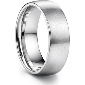 image:imageORAZIO Stainless Steel Wedding Rings for Men Women 6mm 8mm Mens Wedding Band SliverBlackGold Plated Brushed Matte Finish Surface High Polish Edge Mens Rings Engagement Promise Ring Comfort Fit 614Silver Plated 8MM